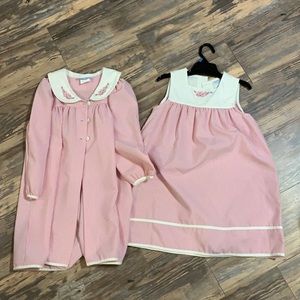 Girls Vintage Chantilly Place pink gingham dress set 6X